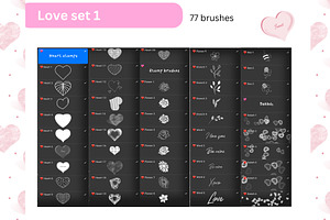 Love/Valentine Procreate Brushes