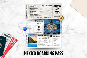 Mexico Canva Boarding Pass Template, a Card Template by Snapybiz