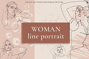 Woman. Vector line art, a Texture Illustration by Re_Margarita_Art (Thumbnail 1 of 5)
