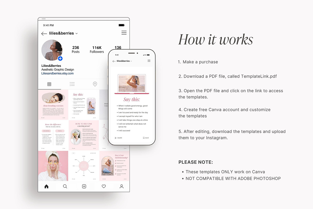 Health & Wellness templates, a Social Media Template by LiliesandBerries (Photo 5 of 21)