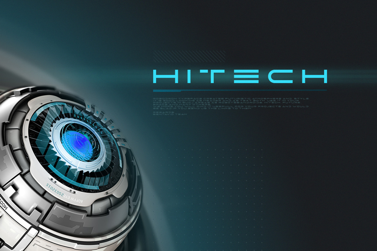 Robodron font, a Sans Serif Font by Sentavio (Photo 5 of 8)