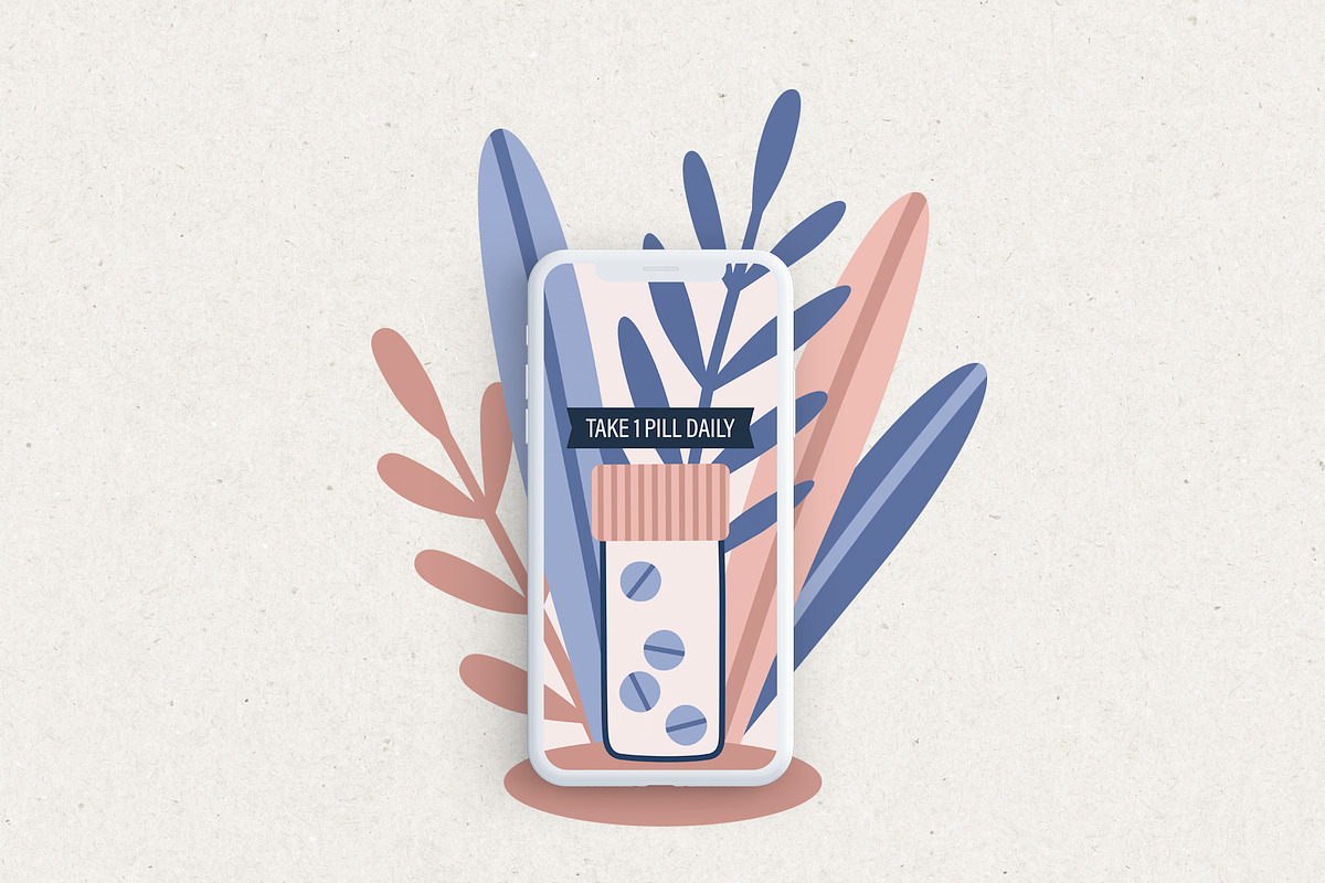 Medicine. Objects and patterns, a Healthcare Illustration by kondratya (Photo 2 of 8)