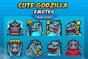 Cute Godzilla Twitch Emotes, an Illustration by FNR Graphics (Thumbnail 1 of 5)