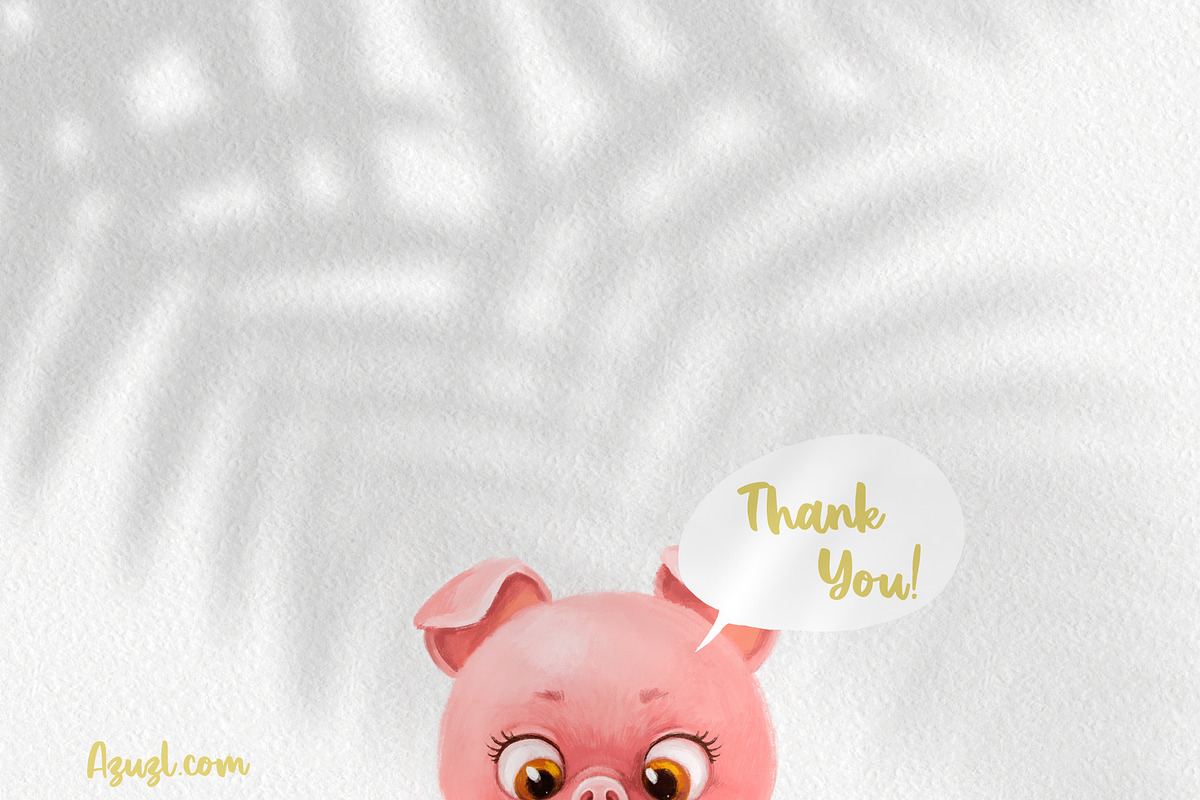 Piglet with ice cream and cherry, an Animal Illustration by Azuzlikus (Photo 4 of 4)