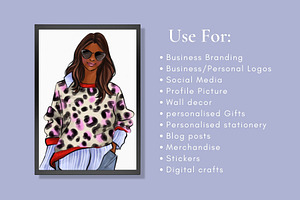 Girls In Animal Print 4 Clipart