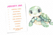 Watercolor Baby Turtle Clipart, an Illustration by Watercolor design (Thumbnail 9 of 12)
