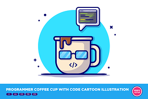 Programmer Coffee Cup With Code