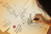 Merry Christmas hand drawn set+label, a Texture Illustration by Cienpies Design (Thumbnail 1 of 2)