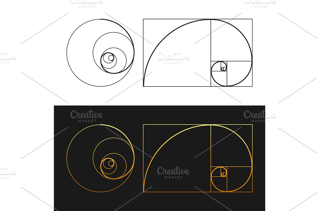 Golden ratio, Divine Proportions, an Illustration by UP-Studio
