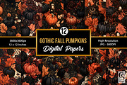 Gothic Autumn Pumpkins Digital Paper, a Pattern Graphic by Creative Store (Thumbnail 1 of 5)
