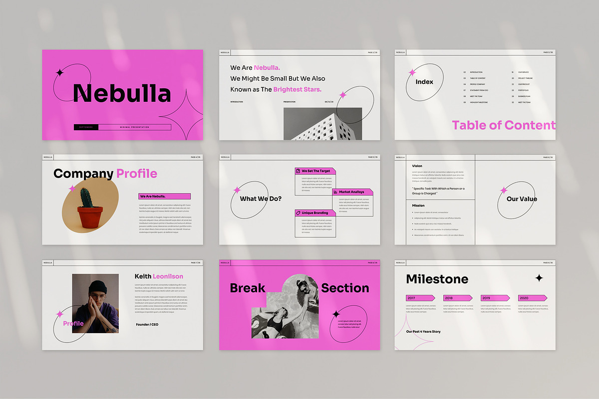 Nebulla InDesign, a Presentation Template by Visuel Colonie® (Photo 5 of 8)