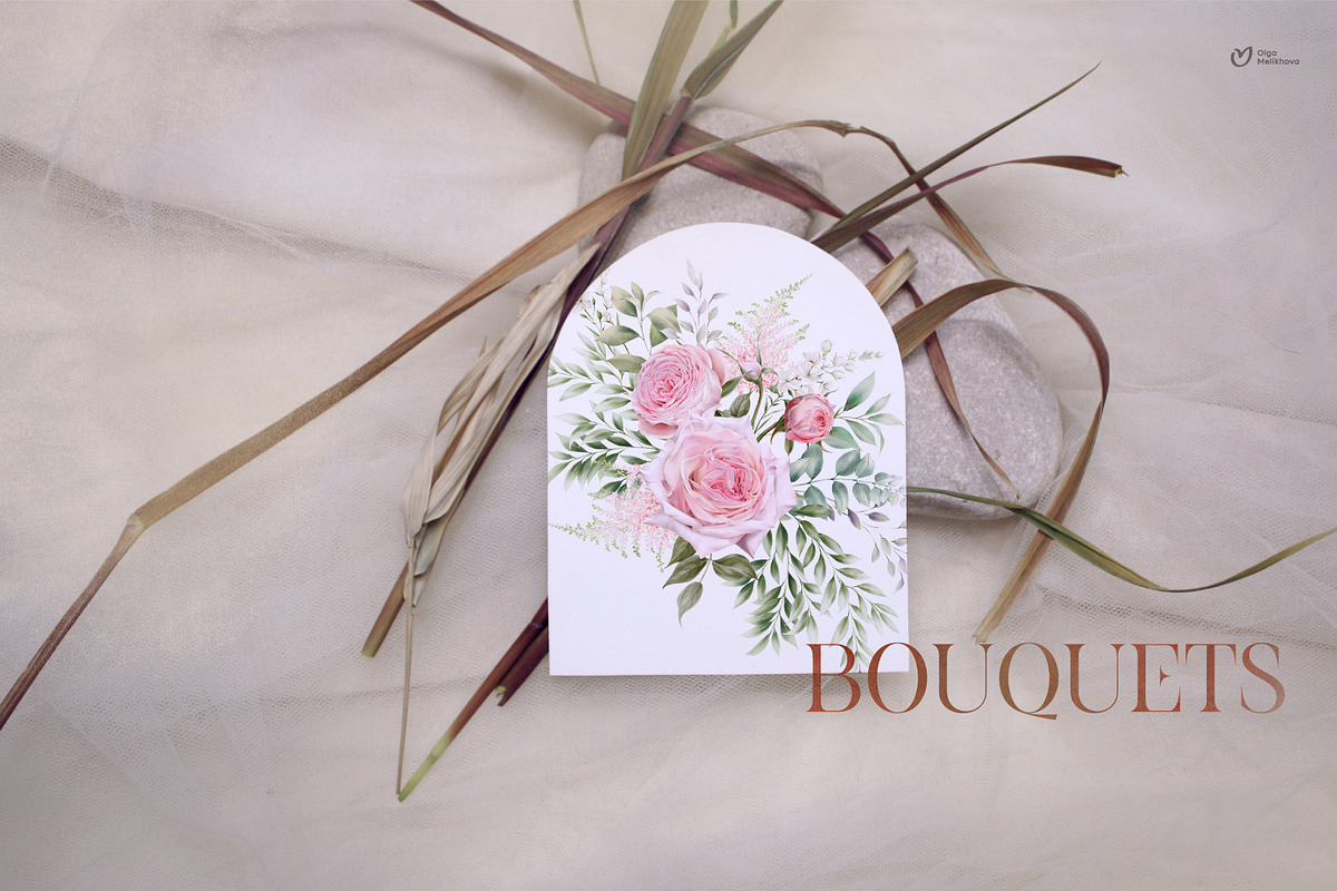 Flowers & Greenery, floral cliparts, a Texture Illustration by ollalya (Photo 2 of 16)