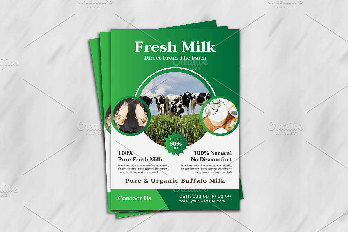 Milk Shop Flyer Design Template, a Flyer Template by MRI STUDIO