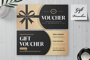 Luxury Gift Voucher Template Layout, a Card Template by MightyDesign