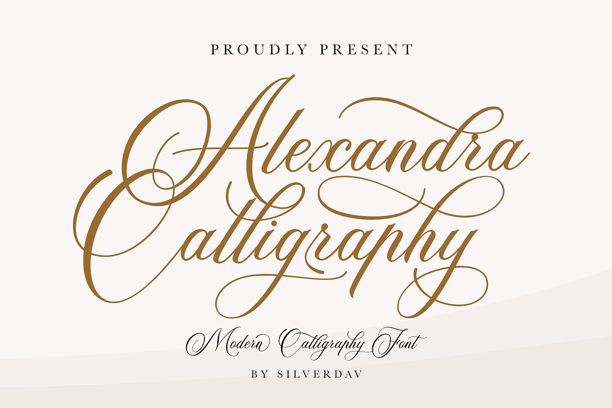 Alexandra Calligraphy, a Script Font by Silverdav (Photo 1 of 9)