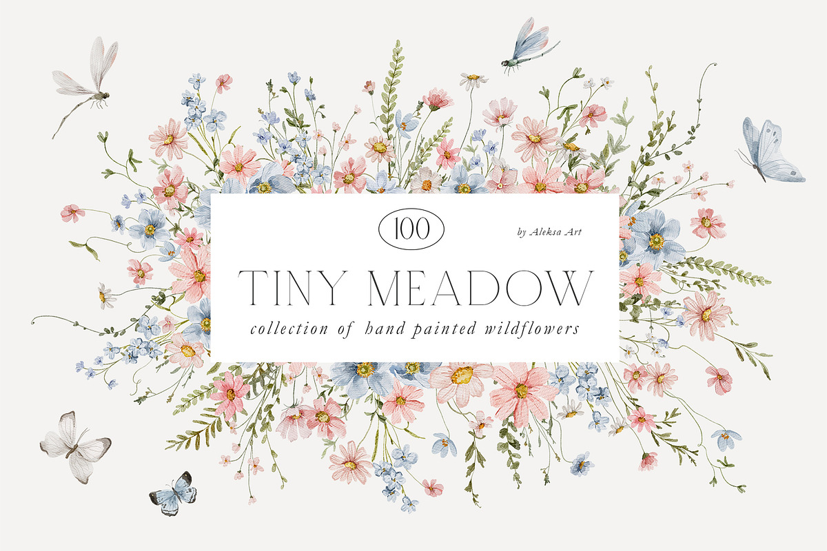 Watercolor Tiny Meadow, a Decorative Illustration by AleksaArt (Photo 1 of 13)