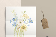 Watercolor Clipart-Blue Cream Floral, a Decorative Illustration by Beigetime (Thumbnail 13 of 16)