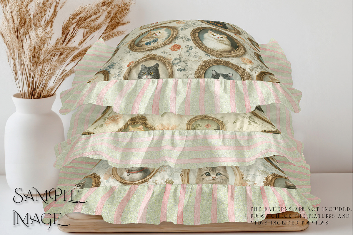 Stack of Ruffle Pillows Mockups, a Merchandise Mockup by mock-ups