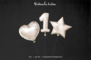 Watercolor Beige balloon numbers set, an Object Illustration by Art and Funny (Thumbnail 4 of 4)