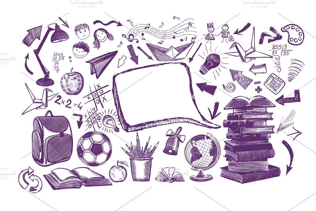 Welcome Back to school horizontal, an Education Illustration by Nenahliadava Design