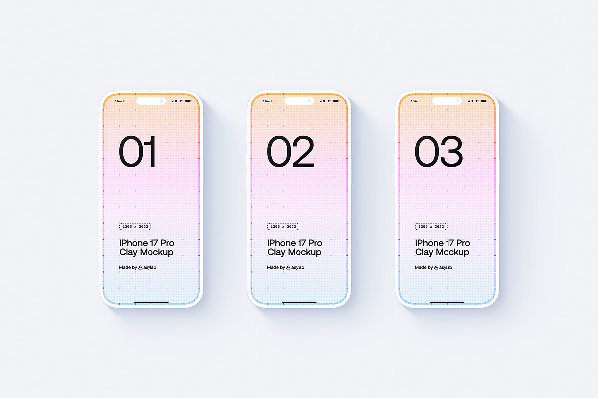 iPhone 17 Pro Clay - 24 Mockups, an iPhone Mockup by Asylab (Photo 15 of 61)