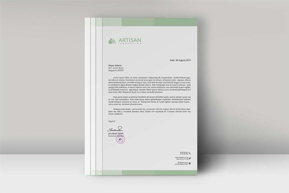 Letterhead Template, a Stationery Template by artisanHR (Photo 3 of 6)