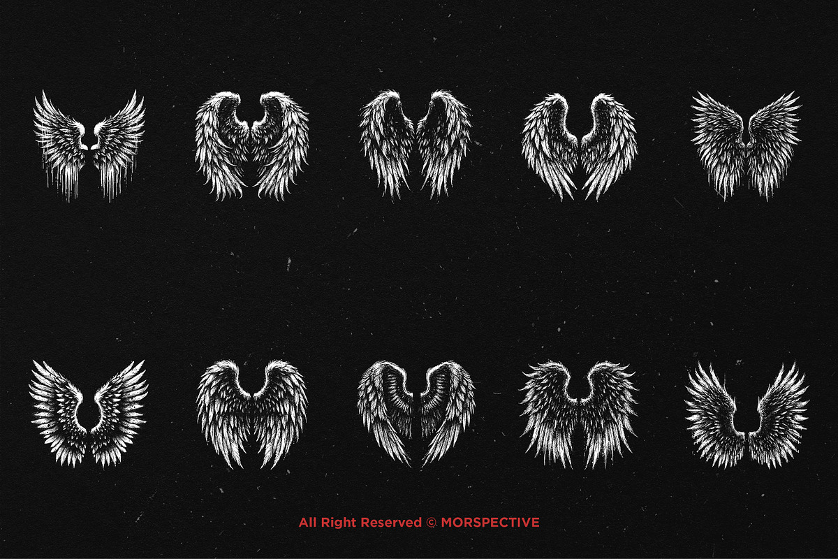 10 Bundle Dark Art Angel Wings, an Illustration by Morspective (Photo 6 of 7)