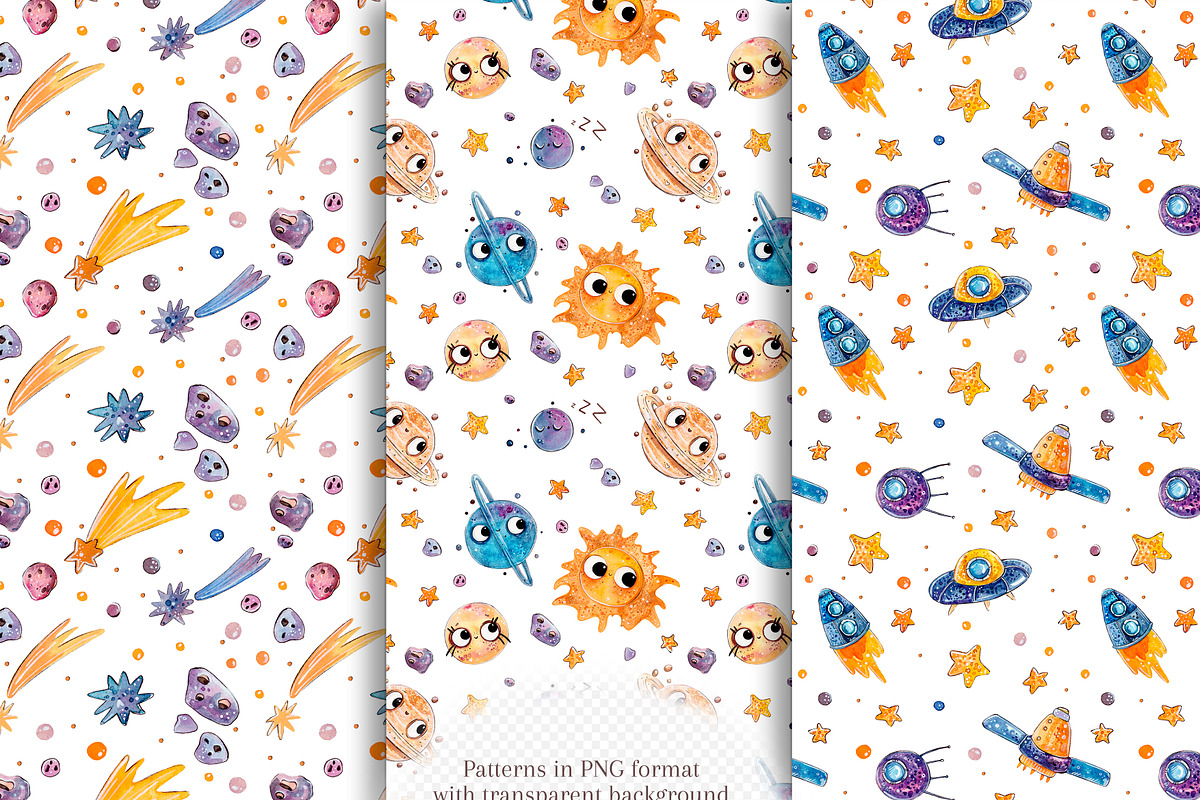 Joyful Planets set +3 patterns, a Decorative Illustration by Kristina Crocus (Photo 4 of 4)