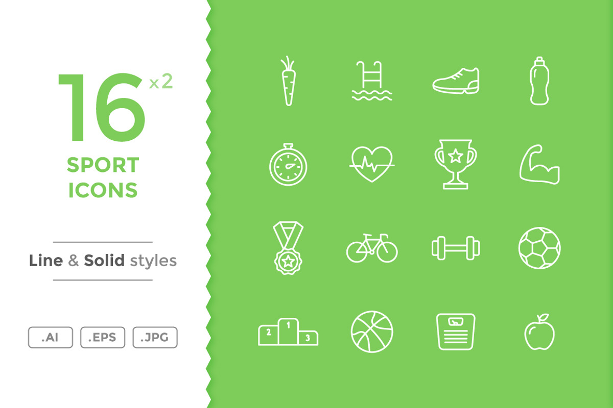 Sport and Fitness Icons, a Solid Icon by filborg (Photo 1 of 2)