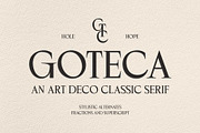 Goteca | Art Deco Classic Serif Font, a Serif Font by Hole Hope Design
