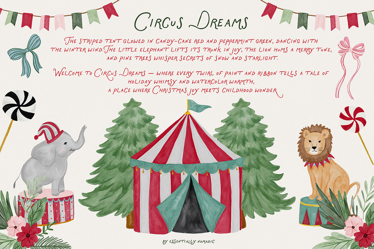 Christmas Circus Cliparts & Frames, an Object Graphic by Essentially Nomadic (Photo 3 of 9)