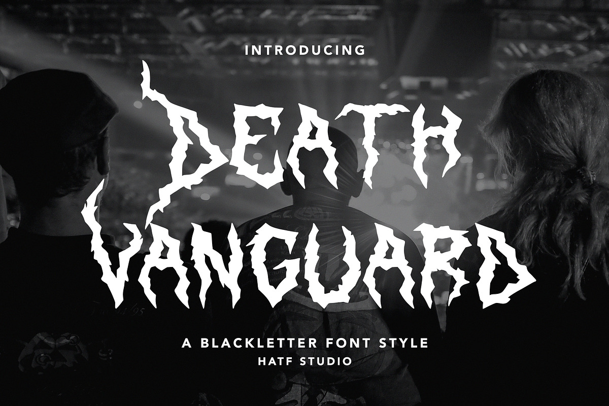 Death Vanguard, a Blackletter Font by HATFSTUDIO (Photo 1 of 8)