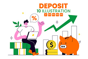 10 Deposit Vector Illustration, a Finance Illustration by denayunebgt
