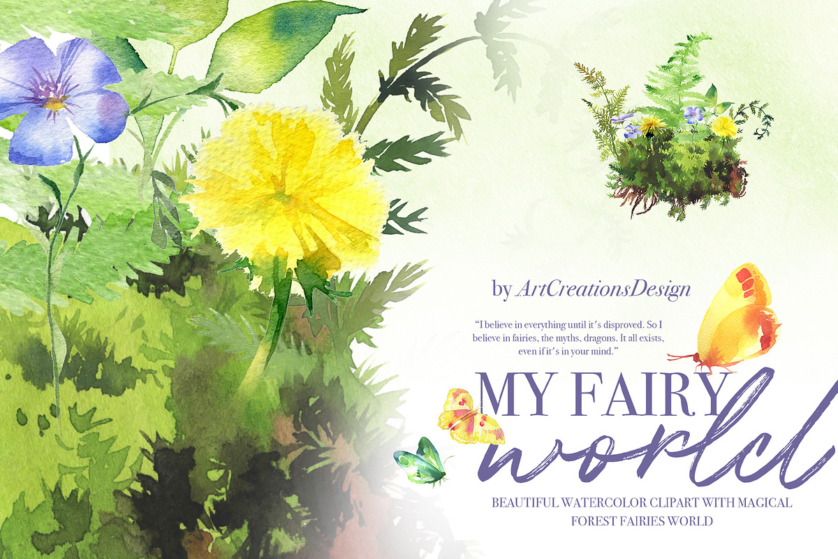 Hand-Painted My Fairy World Clipart, a Person Illustration by ArtCreationsDesign (Photo 15 of 15)