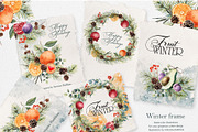 Watercolor winter clipart with fruit, a Decorative Illustration by RushkinaAntonina (Thumbnail 4 of 9)