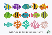 Fish Embroidery Design Bundle, a Solid Icon by Craft Nest (Thumbnail 1 of 6)