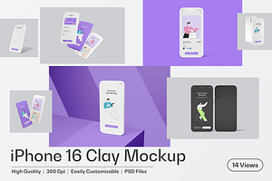 iPhone 16 Clay Mockup
