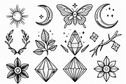 Mystic Boho Crystal & Nature Icons, an Illustration by Designer_Momina (Thumbnail 5 of 7)