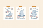 Hippo Beach Days — Clipart Bundle, an Animal Illustration by Mariia Kovalchuk (Thumbnail 10 of 13)