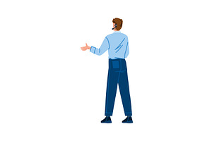 Call center operator wearing headset, a Person Illustration by pikepicture