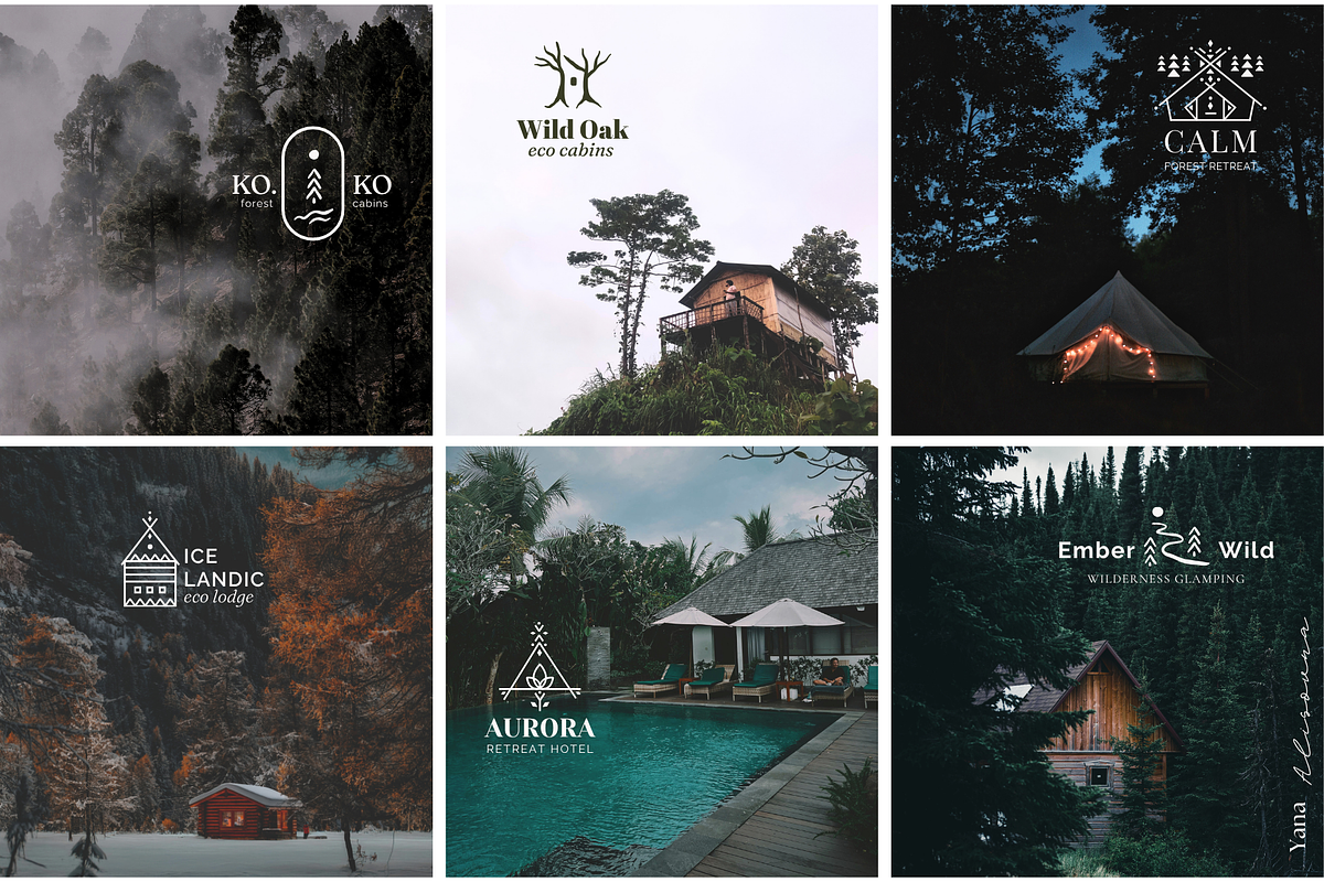 Retreat & Cabin Logo Collection, a Branding & Logo Template by Alisovna (Photo 12 of 14)