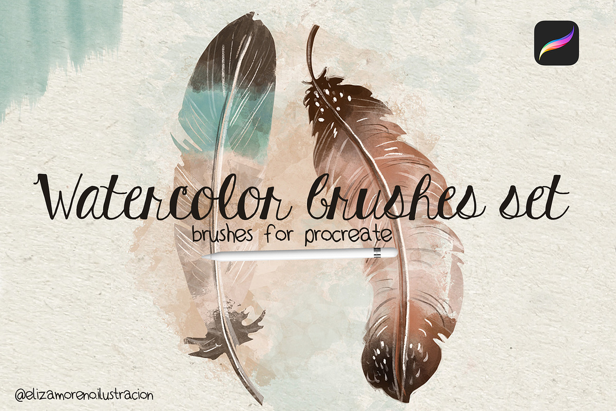 Watercolor brushes set for Procreate