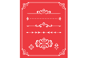 Vintage set. Floral elements for, an Illustration by RODINA