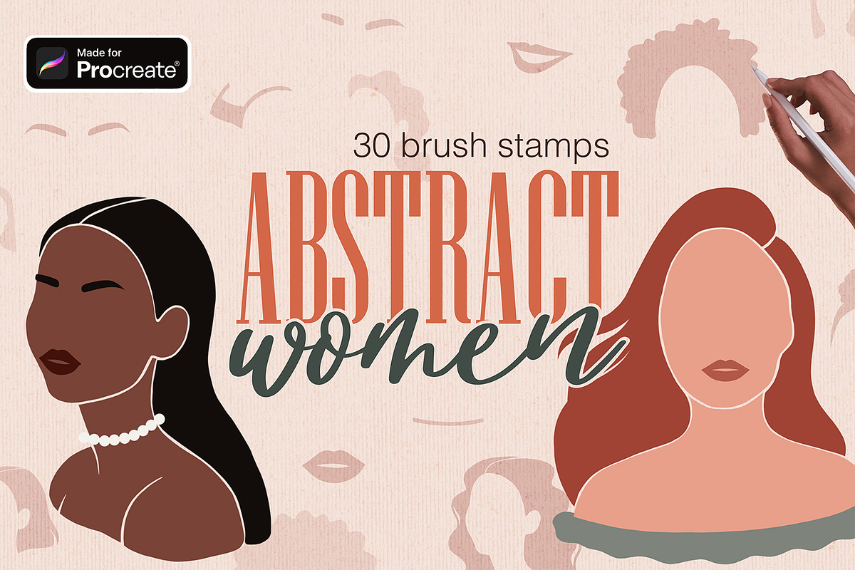 Abstract Women Portrait brushes, a Brush Add-On by Brushed Rose (Photo 1 of 3)