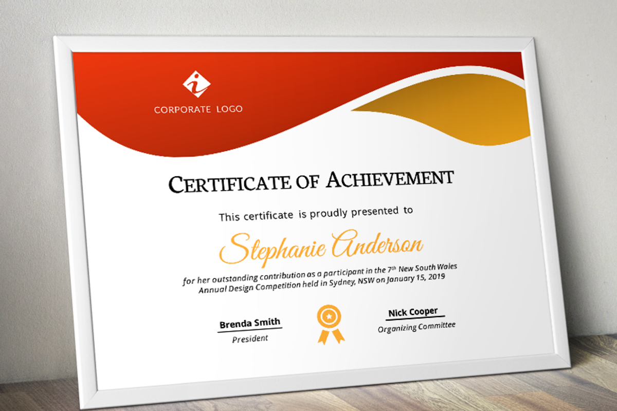 Beautiful simple certificate (pptx), a Stationery Template by Inkpower (Photo 6 of 6)