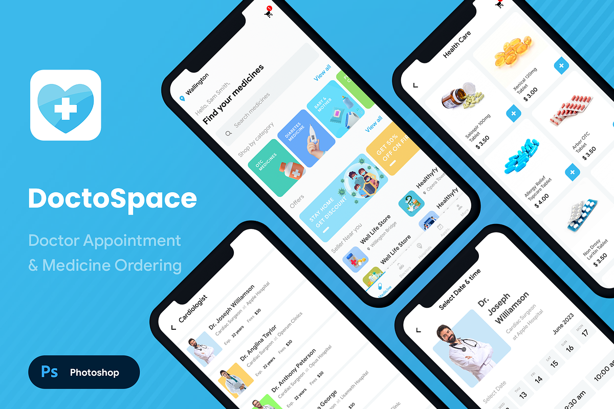 Appointments & Medicine | DoctoSpace, an UI Kit Template by Opus LabWorks (Photo 1 of 7)