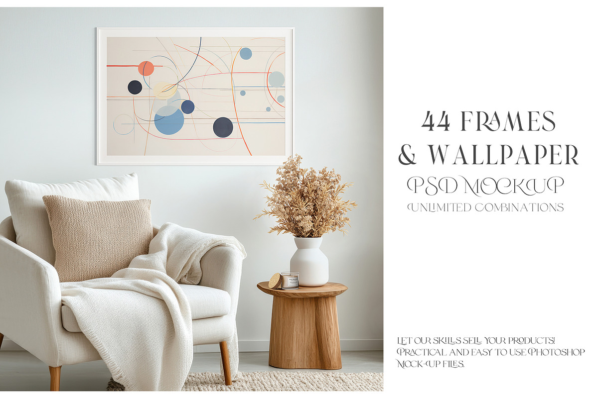 Boho Style 44 Frames & Wall Mockup, a Product Mockup by mock-ups (Photo 1 of 11)