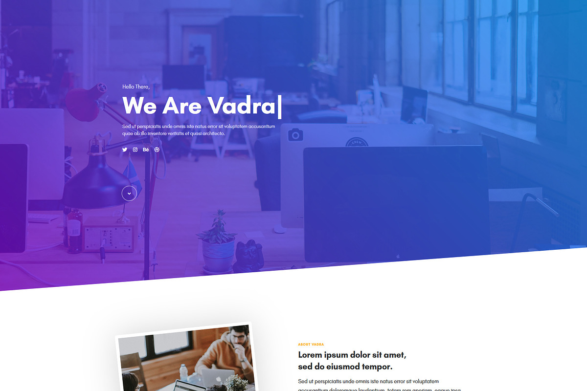 Vadro - Creative Portfolio Template, a Landing Page Template by Melotheme (Photo 2 of 4)