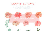 Watercolor Floral Graphics & Letters, a Texture Illustration by Pixavics (Thumbnail 6 of 8)