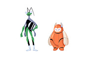 Aliens, space characters, robots set, a Person Illustration by PaperTrident (Thumbnail 7 of 11)